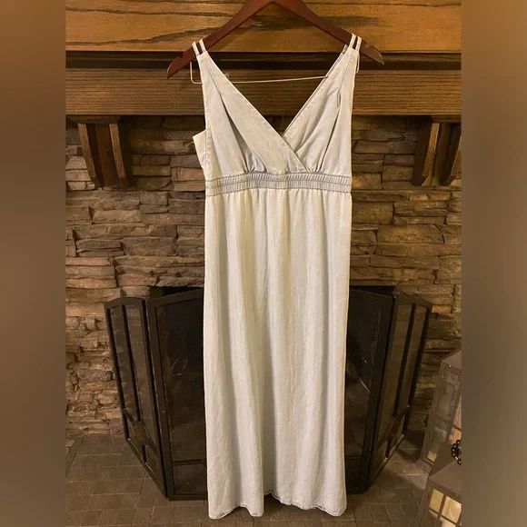 french connection a-line dress Boden Women's Erma Drop Waist Linen Dress in Blue